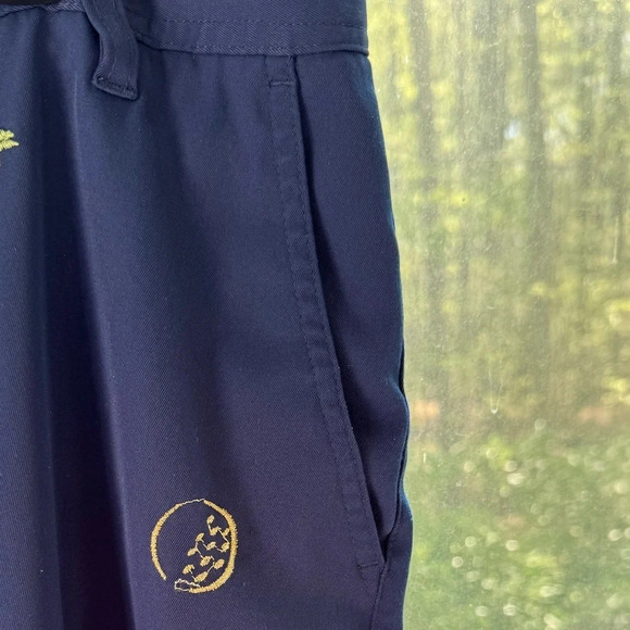 Coral Bay Golf 16 Women’s Navy Blue Bermuda Golf shorts. Embroidered Palm & flag - Picture 4 of 8